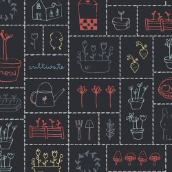Garden drawings small squares black