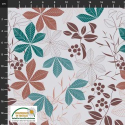 Leaves and Berries - GREY/TEAL