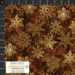 Xmas - Large Snowflakes - BROWN/GOLD