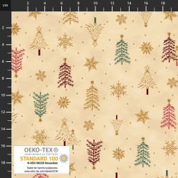 Xmas - Trees and Snowflakes - CREAM/GOLD