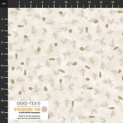Xmas - Pinecones - WHITE/GOLD