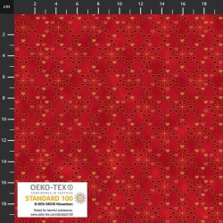 Xmas - Heart Snowflakes - DARK RED/GOLD