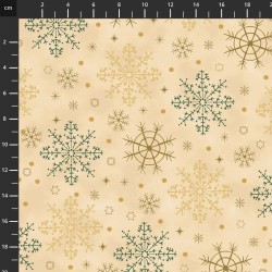Xmas - Snow Flakes - GOLD/GREEN