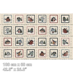 Winter Houses 7" Block Panel 70cm (Digital) - BLUE