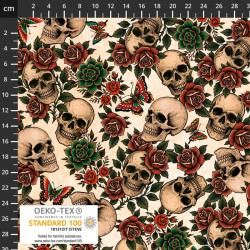 Skulls, Butterflies & Flowers - CREAM
