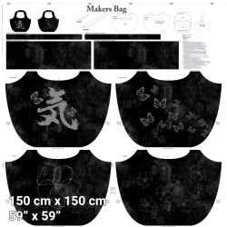 Japanese Letter Bag Panel (1.5m x 1.5m) -BLACK