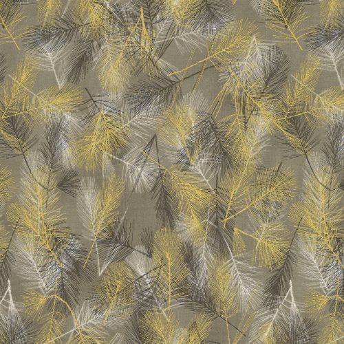 PINE BRANCHES - TAUPE/GOLD