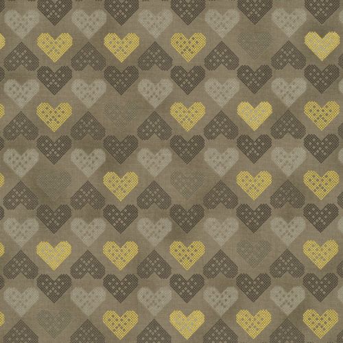 HEARTS - TAUPE/GOLD
