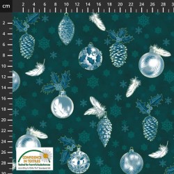 Pine Cone Decorations - TEAL/GOLD