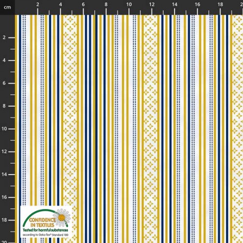 Stripes and Shapes -BLUE/GOLD