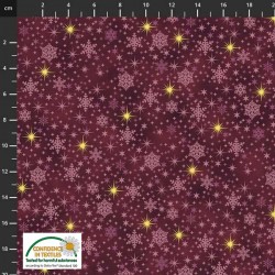 Stars and Snowflakes - BURGUNDY/GOLD