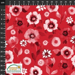 Avalana Jersey Knit 160cm Wide Flowers - RED