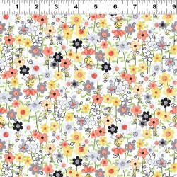 Mini Floral & Bees - WHITE