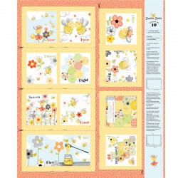 Sweet Bees Story Book Panel 90cm - YELLOW