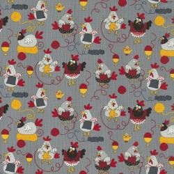 Knitting Chickens - GREY