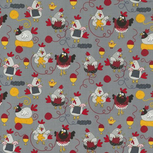 Knitting Chickens - GREY