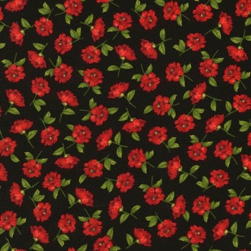 SMALL TOSSED FLOWERS - BLACK