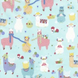 knitting Llamas - AQUA