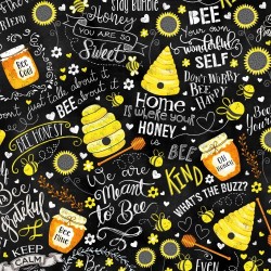 Honey, Hives, Bees & Text - BLACK