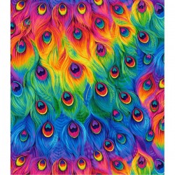 Packed Rainbow Peacock Feathers - MULTI