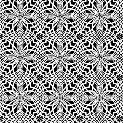 Patterned Petal Tiles - BLACK