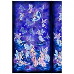 Metallic - Fairies Moons & Butterlies Panel 60cm - INDIGO