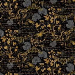 Text And Floral - BLACK
