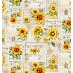 Sunflower Collage - BEIGE