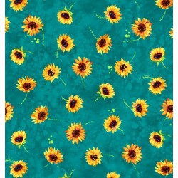 Tossed Sunflowers - TEAL