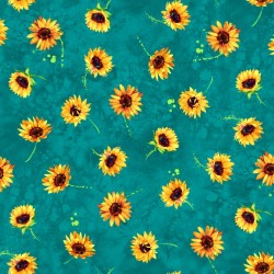 Tossed Sunflowers - TEAL