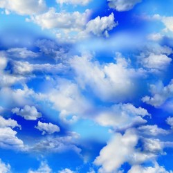 108" Wideback Clouds In A Bright Sky - BLUE