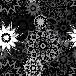 108" Wideback Silhouette Large Stars - NOIR