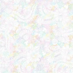 108" Wideback Doodle Floral - PASTEL
