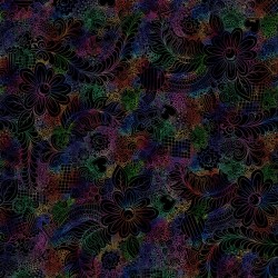 108" Wideback Doodle Floral - PRISM
