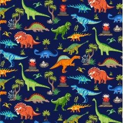 Tossed Dinosaurs (Digital) - NAVY