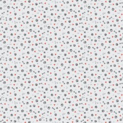 Digital - Dog Paws and Hearts - GREY