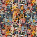 Timeless Treasures - Feline Folk
