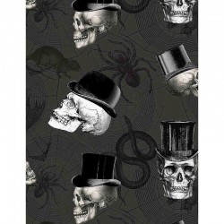 Skulls in Top Hats - CHARCOAL