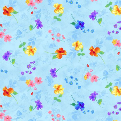 Spaced Floral - BLUE