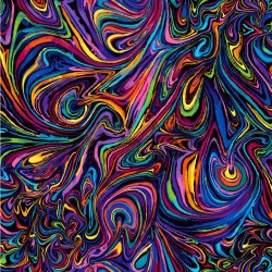 Rainbow Swirls - BLACK
