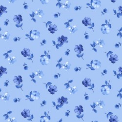 Packed Medium Blue Flowers - BLUE