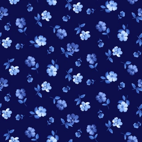 Tiny Blue Flowers - NAVY