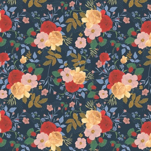 Country Cottage Large Florals - NAVY