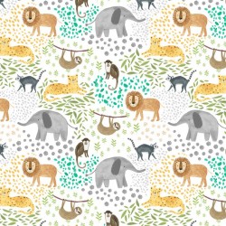 Wild Animals on Patterned Nature - WHITE