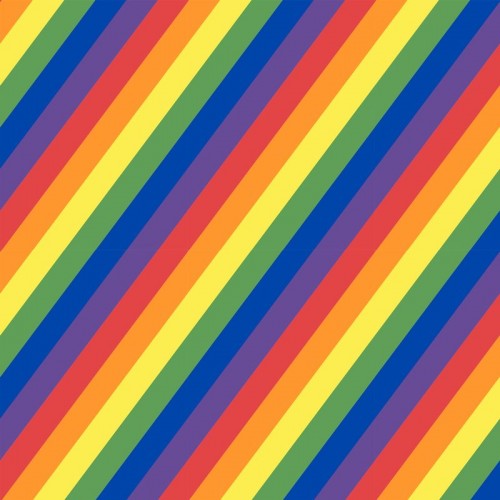 Diagonal Rainbow Stripes - RAINBOW