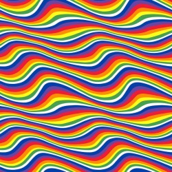Wavy Rainbow Stripes - RAINBOW