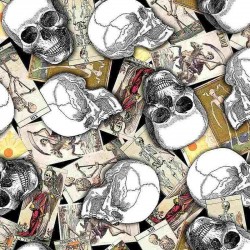 Skulls on Tarot Cards - BLACK