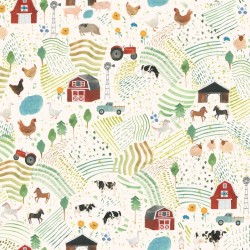 Watercolour Farm Scenery - CREAM