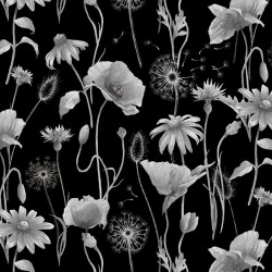 Anemone Poppy Floral - BLACK