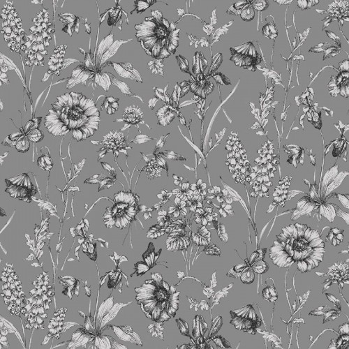 Buttercup Floral Sketch - GREY